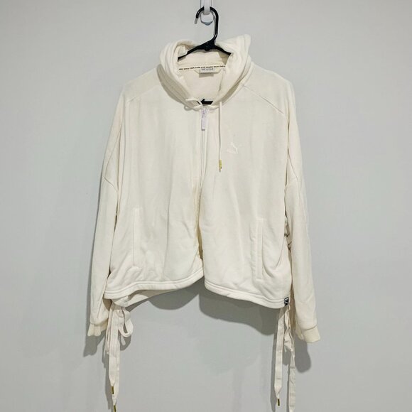 Puma Jackets & Blazers - PUMA White Hoodie Jacket Size M